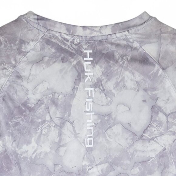 Huk Youth Pursuit Mossy Oak Camo Shirt Spell Out Size Fishing Performance YXL - Picture 5 of 8